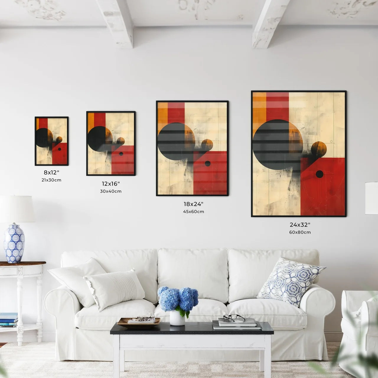 Modern Bauhaus Abstract Painting with Vibran - Kitchen Hangings