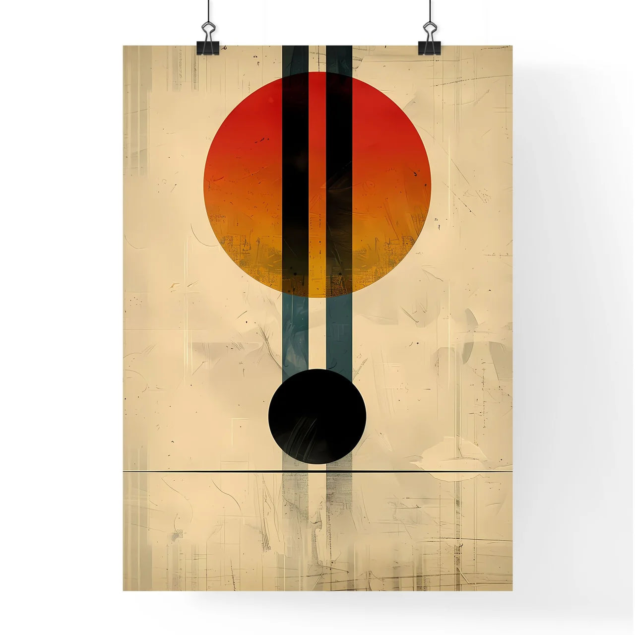 Modern art Bauhaus style colorful circles an Poster
