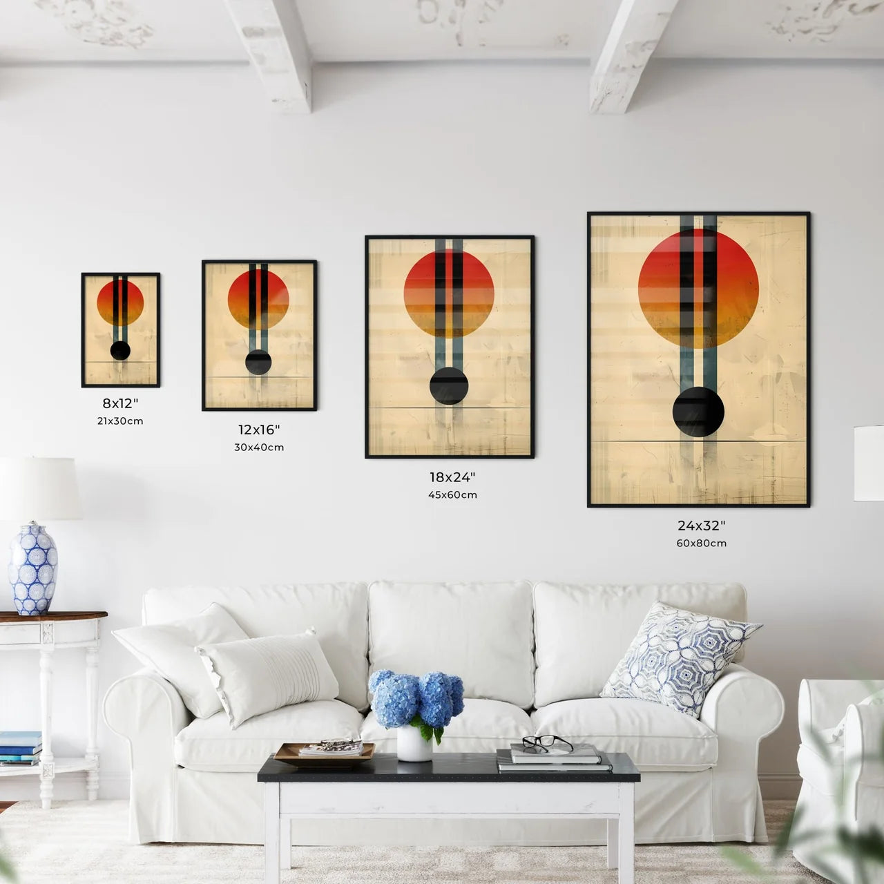 Modern art Bauhaus style colorful circles an - Kitchen Hangings