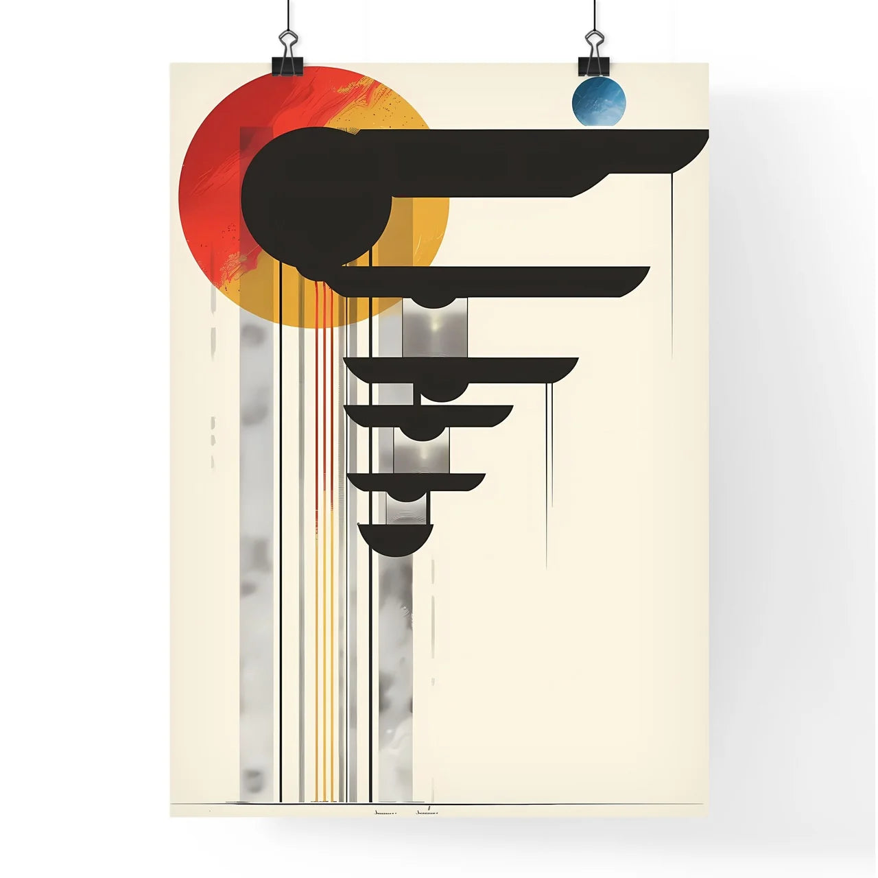 Abstract Bauhaus Inspired Art Piece with Bla Poster