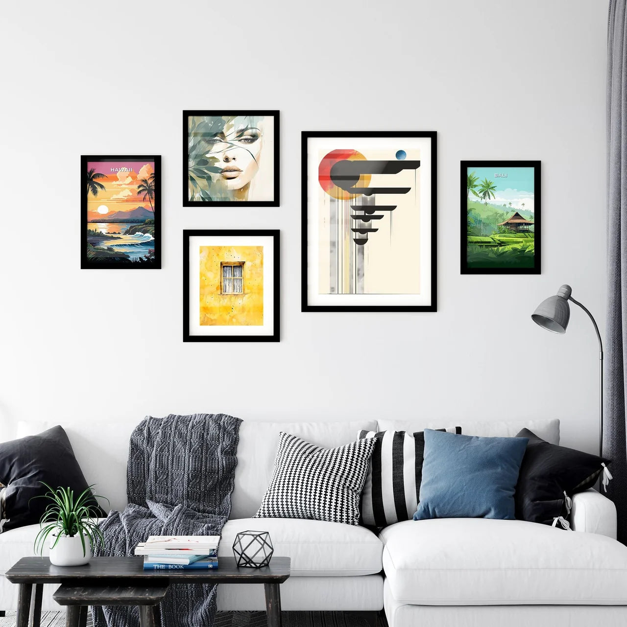 Abstract Bauhaus Inspired Art Piece with Bla Wall Art