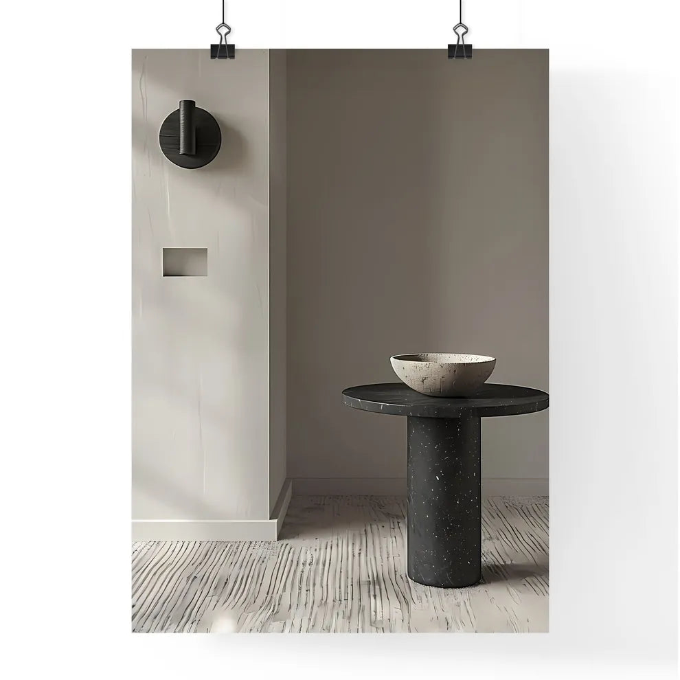 Hyper-Realistic Minimalist Side Table Poster