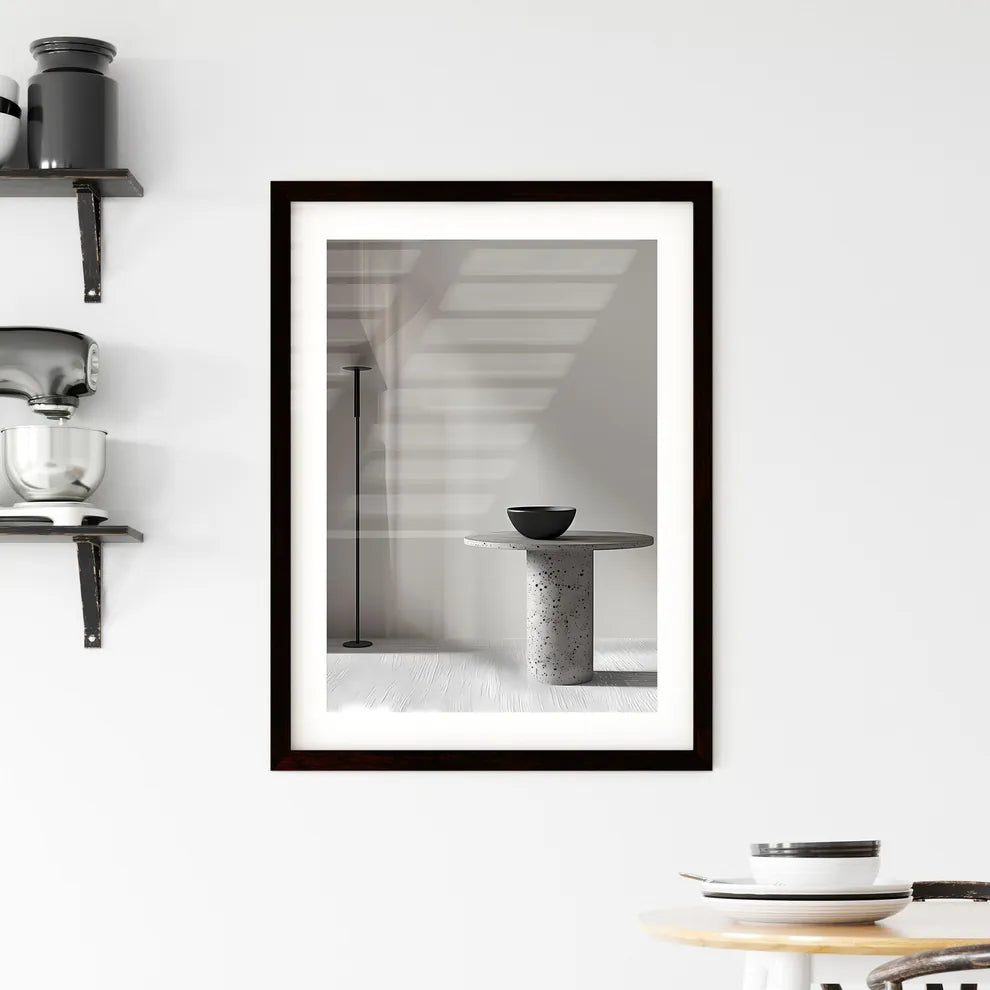 Modern minimalist interior design with black Framed Print
