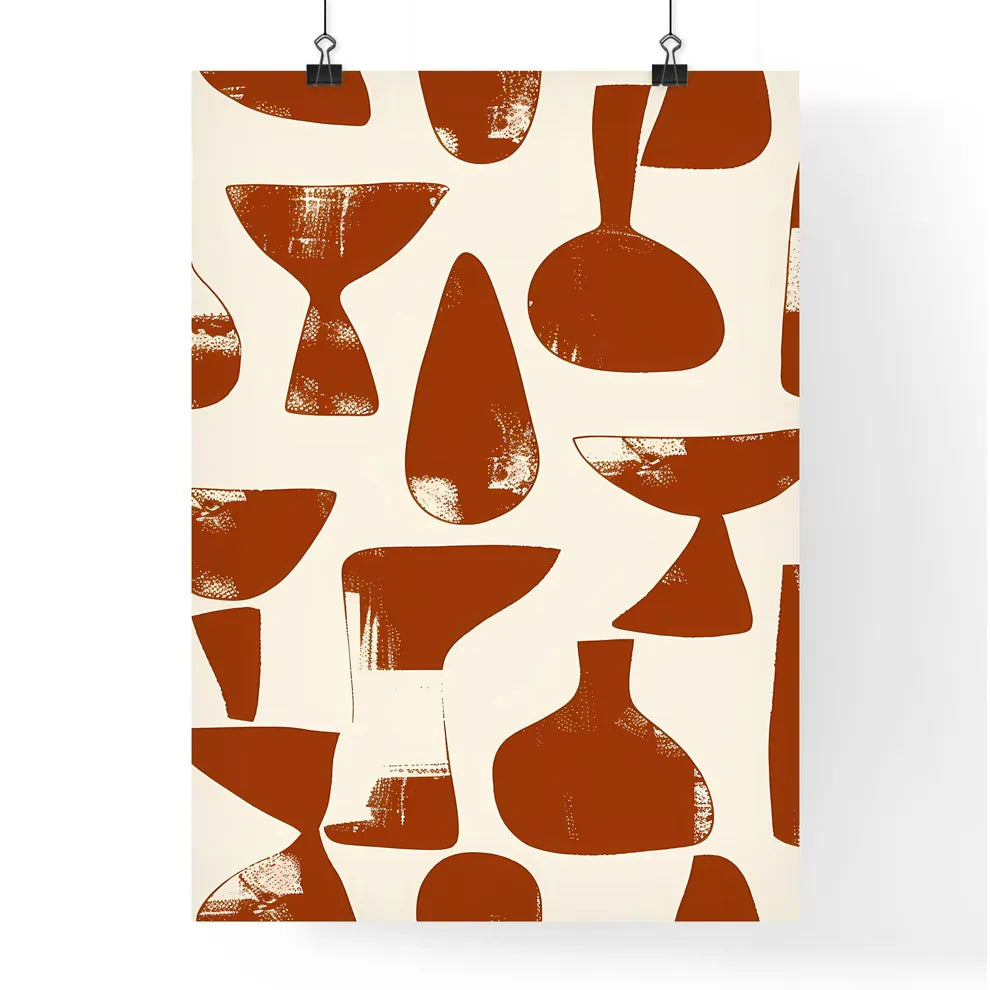 Terracotta and White Minimalist Boho Japandi Poster