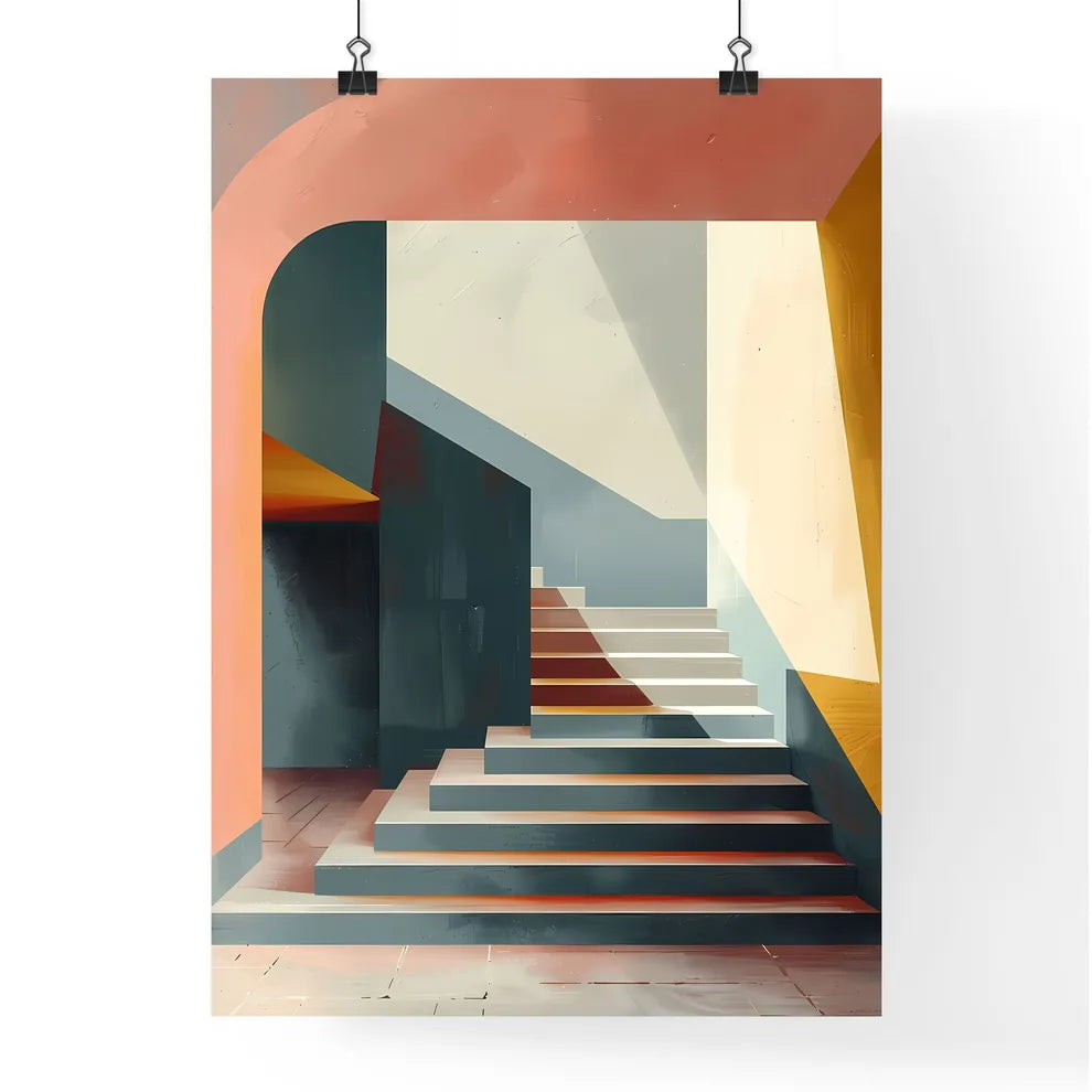Modern Abstract Staircase Architecture Poste Poster