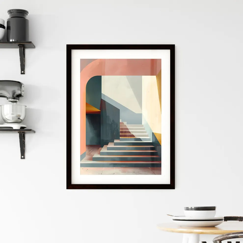 Modern Abstract Staircase Architecture Poste Framed Print