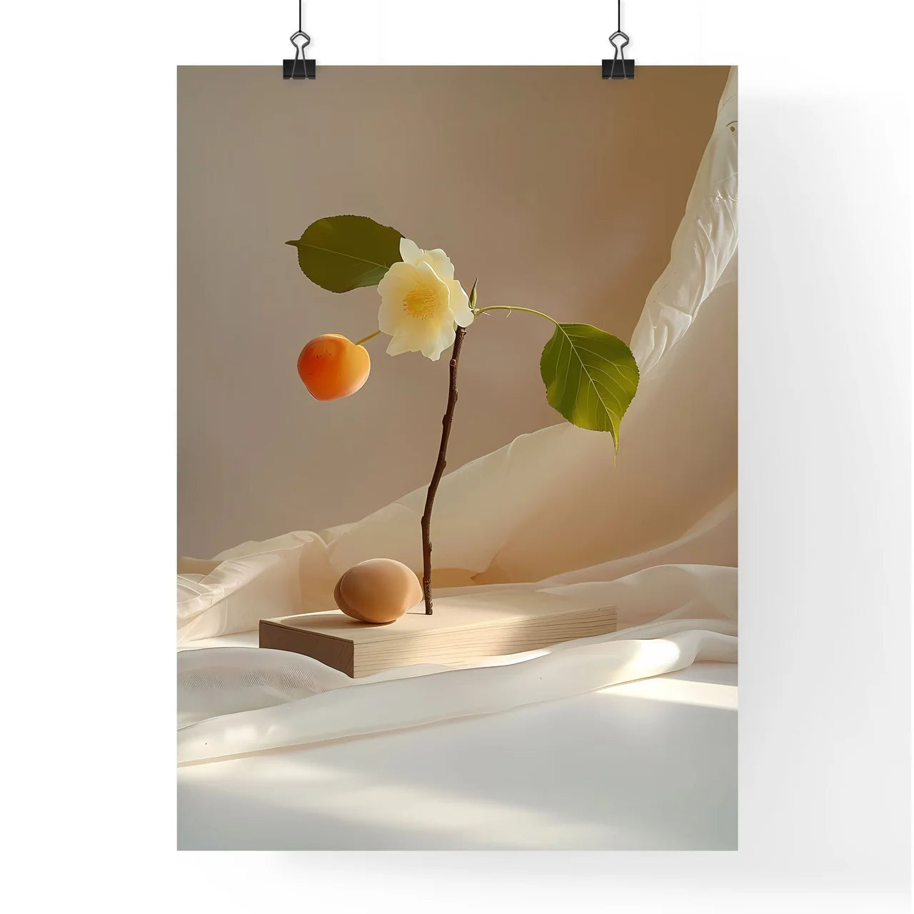 Minimalist Still Life: Vibrant Flower Painting Poster