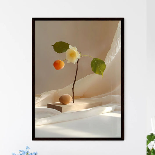 Minimalist Still Life: Vibrant Flower Painting Wall Art
