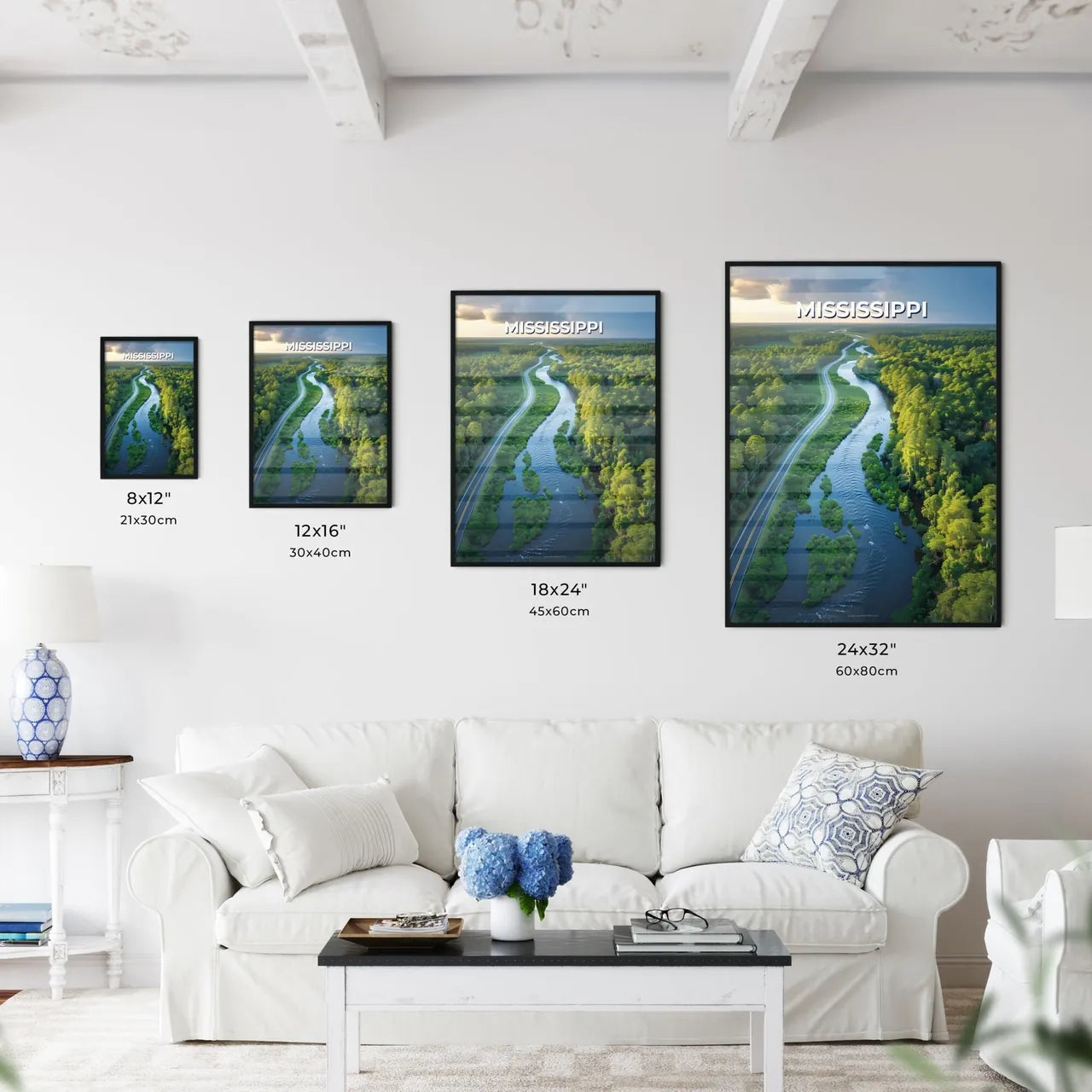 Vibrant Forest Painting Depicting a Scenic M - Kitchen Hangings