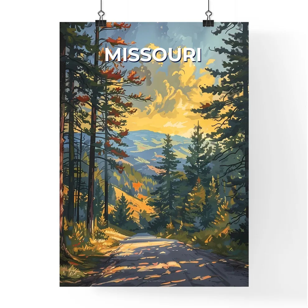 Artistic Missouri Roadside Scenic Forest Pat Poster