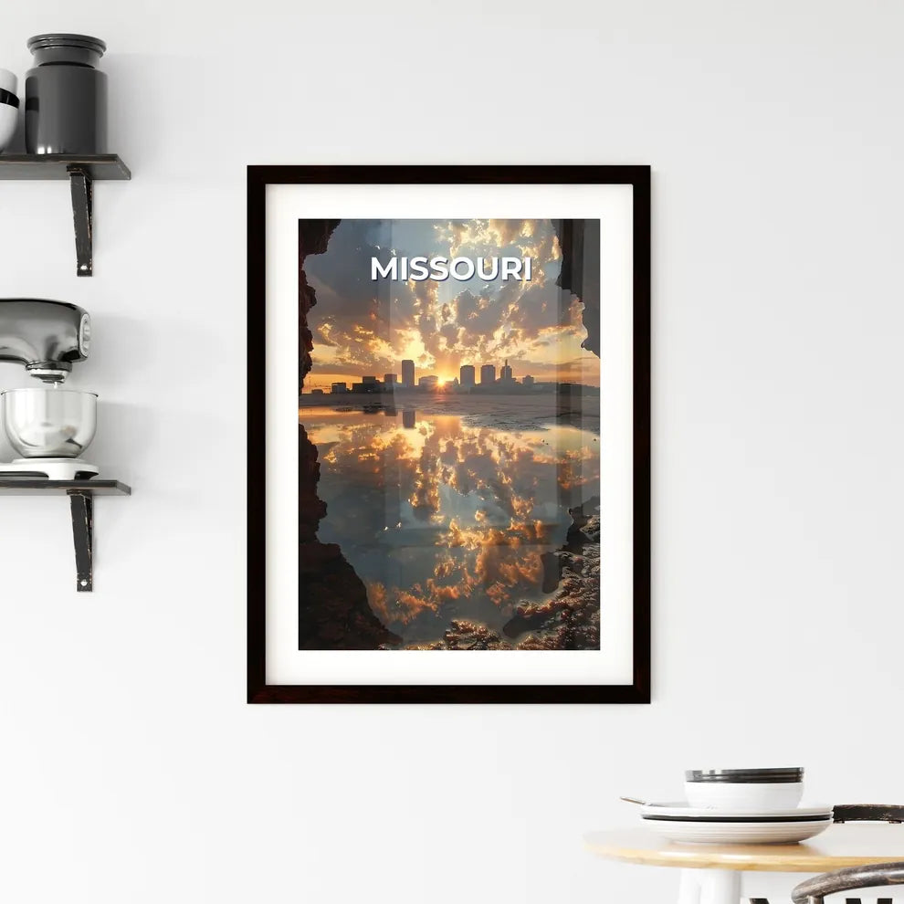 Sunset Cityscape Artwork Painting Missouri USA Custom Print