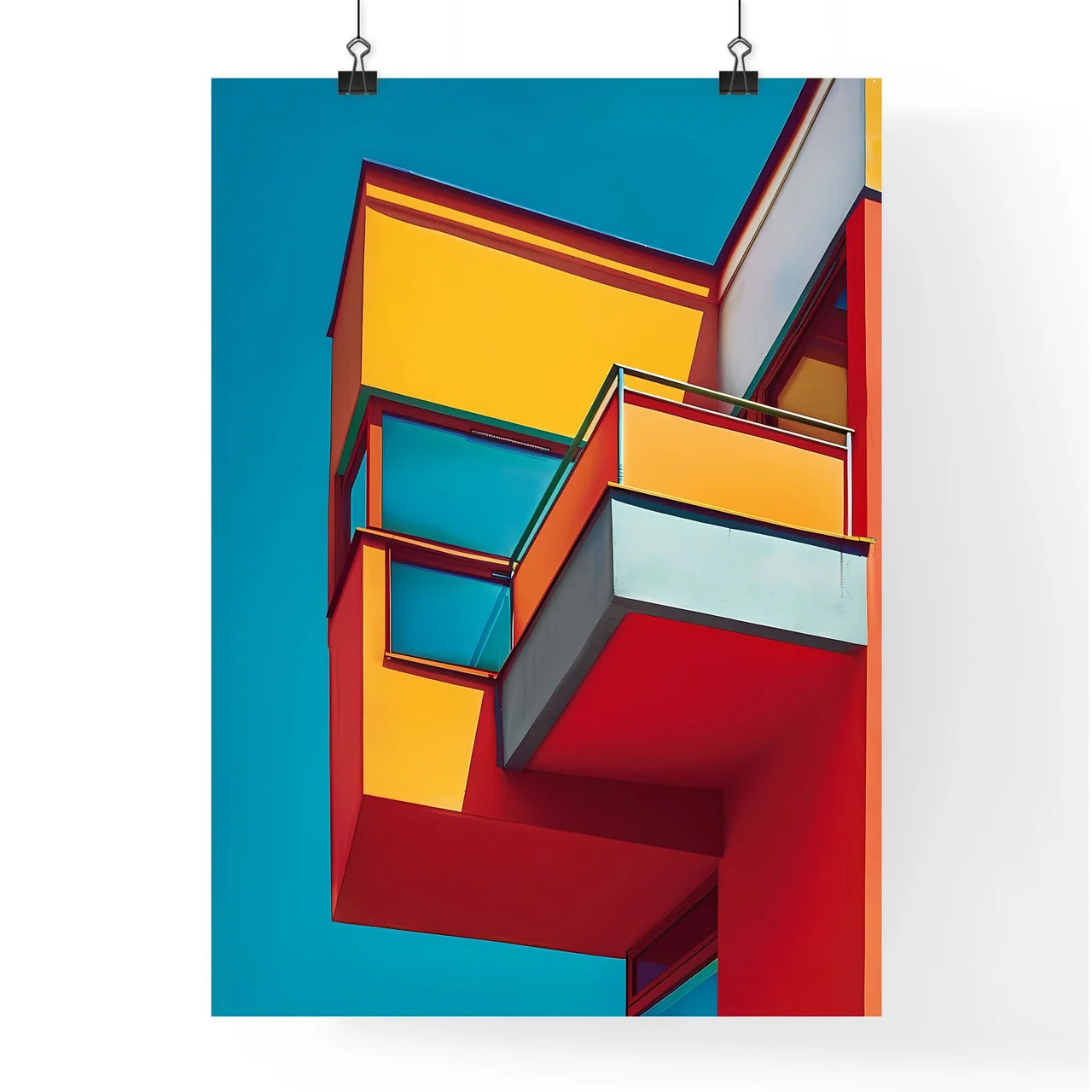 Colorful Bauhaus Poster: Vibrant Painting Emphasizing Art Poster