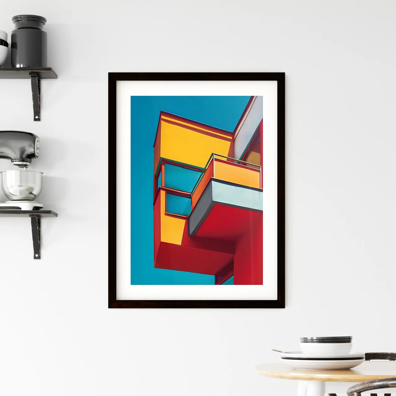 Colorful Bauhaus Poster: Vibrant Painting Emphasizing Art Custom Print