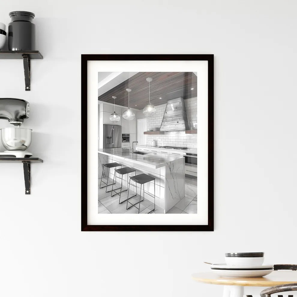 Vibrant Kitchen Scene - Colorful Painting wi Framed Print