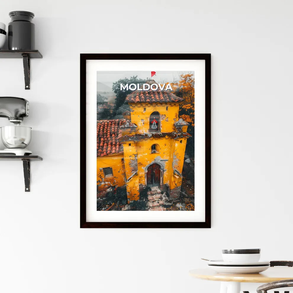Moldova Europe Vibrant Painting Architectural Landmark Bell Tower Custom Print
