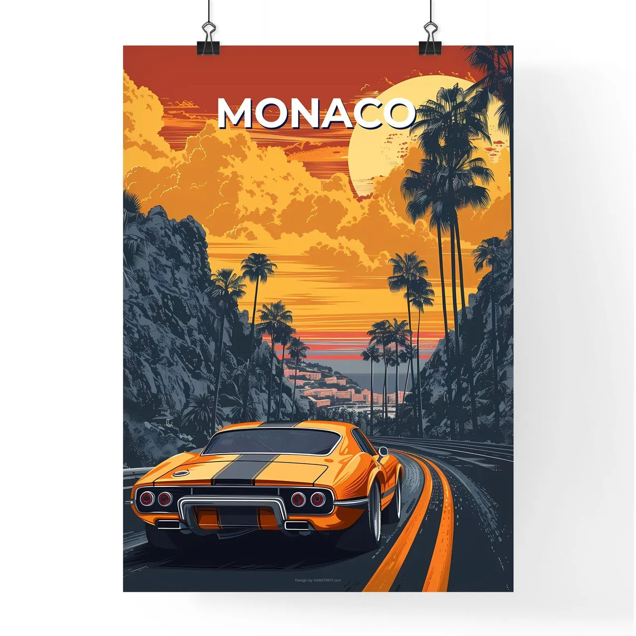 European Art Decor Monaco Road Painting Poster