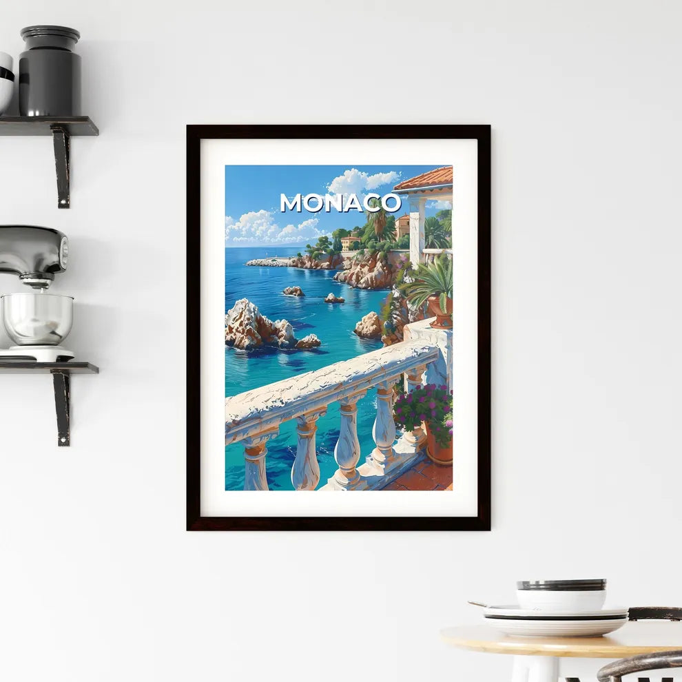 Colorful Painting Depicting Vibrant Balcony  Framed Print