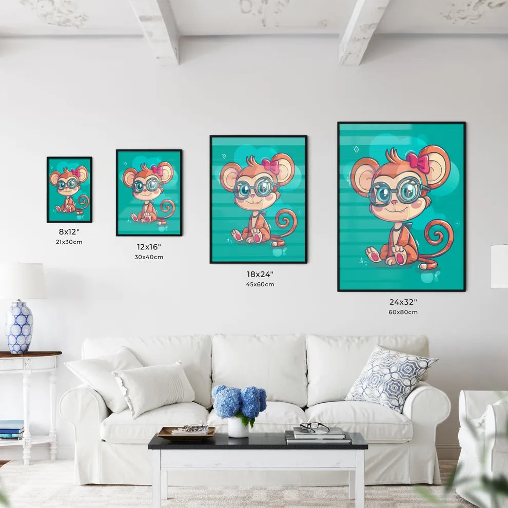 Colorful Kawaii Style Monkey  Size Chart