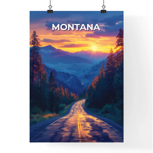 Montana Mountainscape Artwork | Vibrant Pain Poster