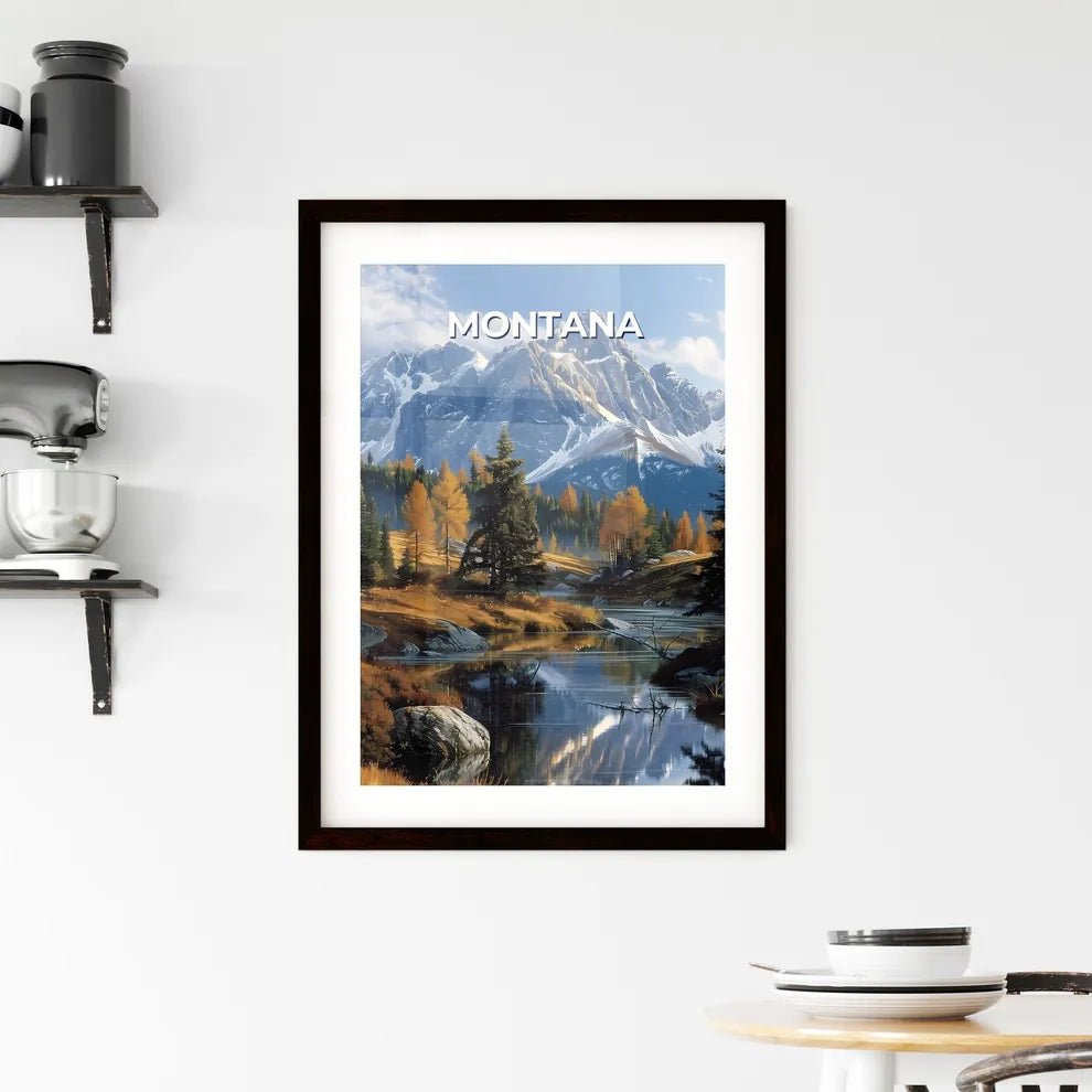Impressionistic River Landscape in Montana w Framed Print