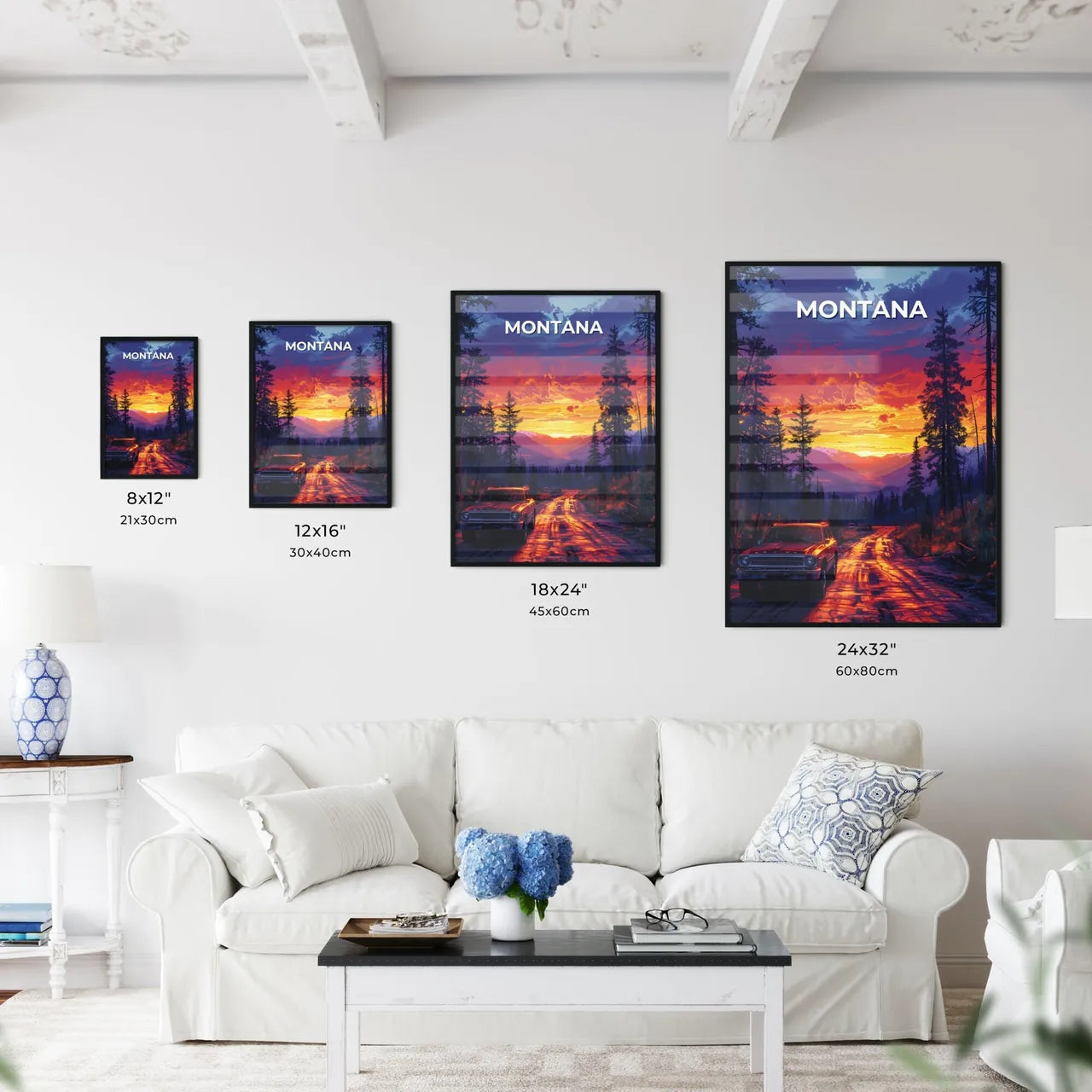 Vibrant Artistic Painting Depicting a Scenic - Kitchen Hangings