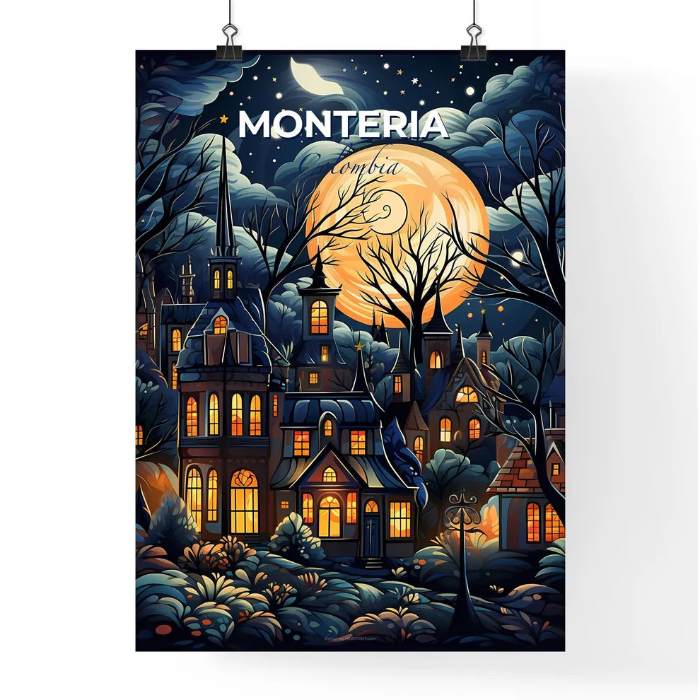 Monteria Skyline Cartoon Painting - Vibrant Digital Art of Colombian Cityscape Default Title