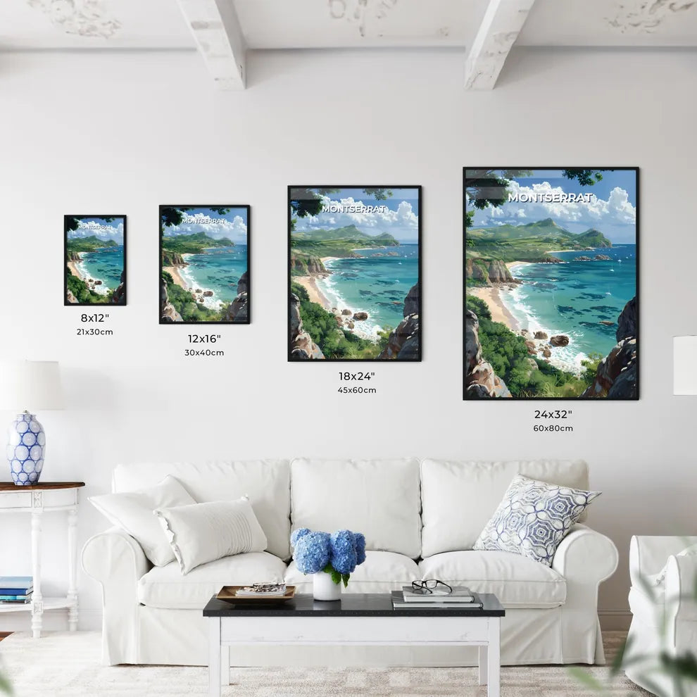 Vibrant Beach Art Depicting Montserrat - Kitchen Hangings
