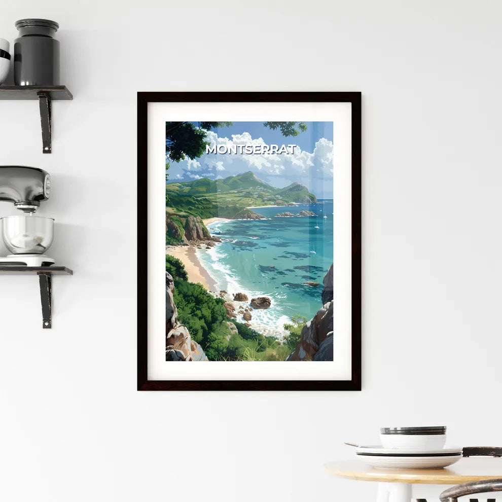 Vibrant Beach Art Depicting Montserrat Framed Print