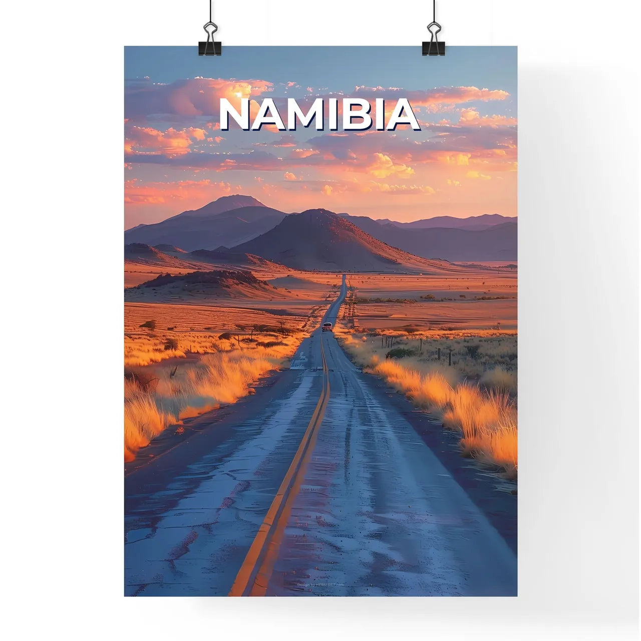 Vibrant Desert Art Painting Poster