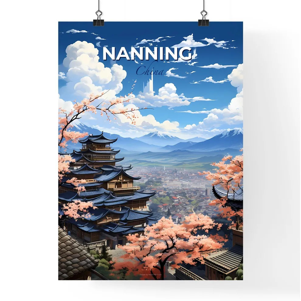 Vibrant City Rooftop Painting - Nanning China Skyline Urban Art Default Title