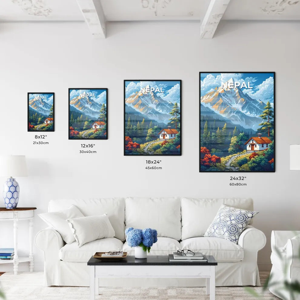 Serene House Amidst Vibrant Woodland Depicte - Kitchen Hangings