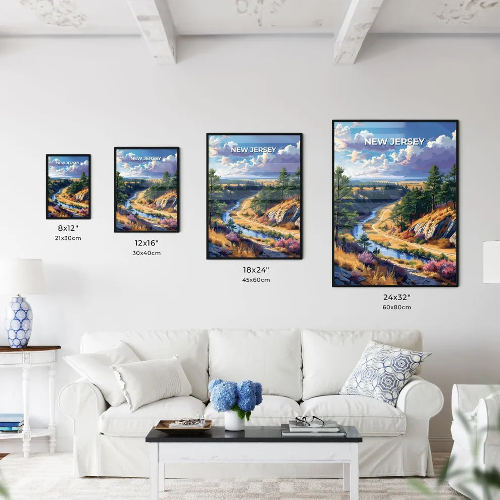Artistic Valley River Painting | Landscape A - Kitchen Hangings