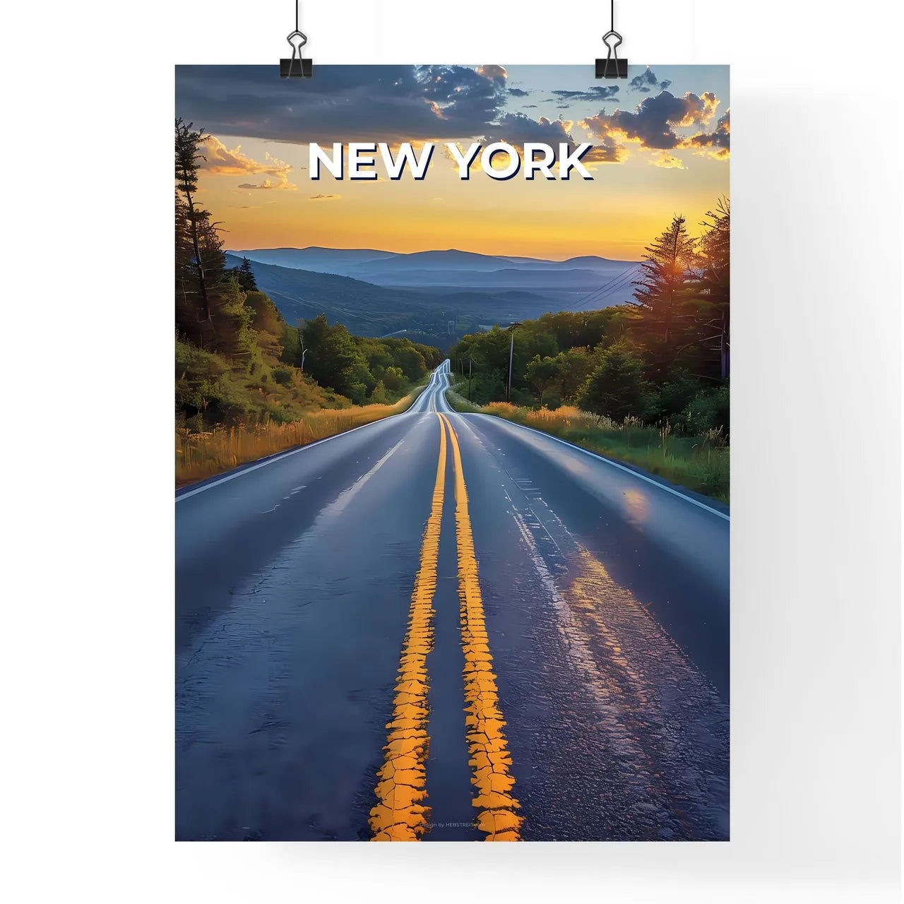 Abstract Art Painting of New York Cityscape  Poster