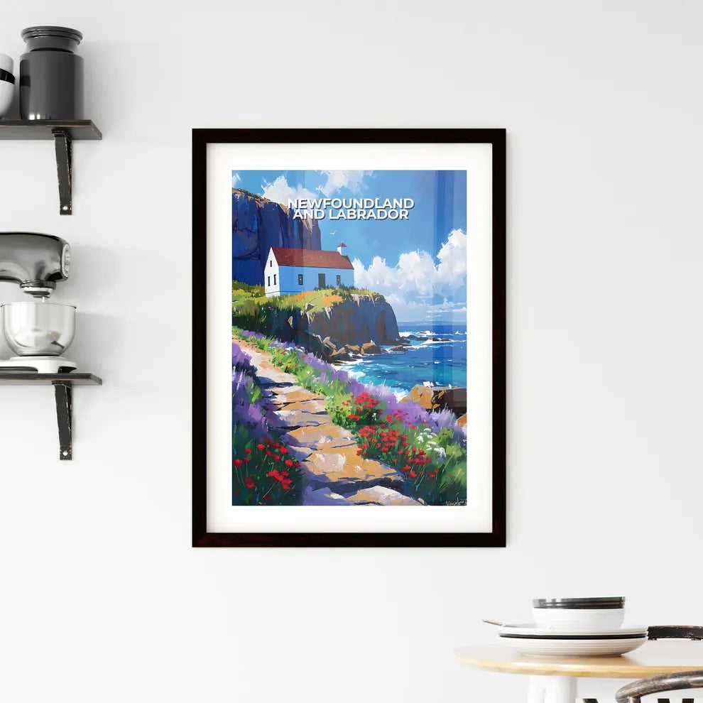 Art Print - Newfoundland and Labrador, Canada - Painting of House by the Ocean Custom Print