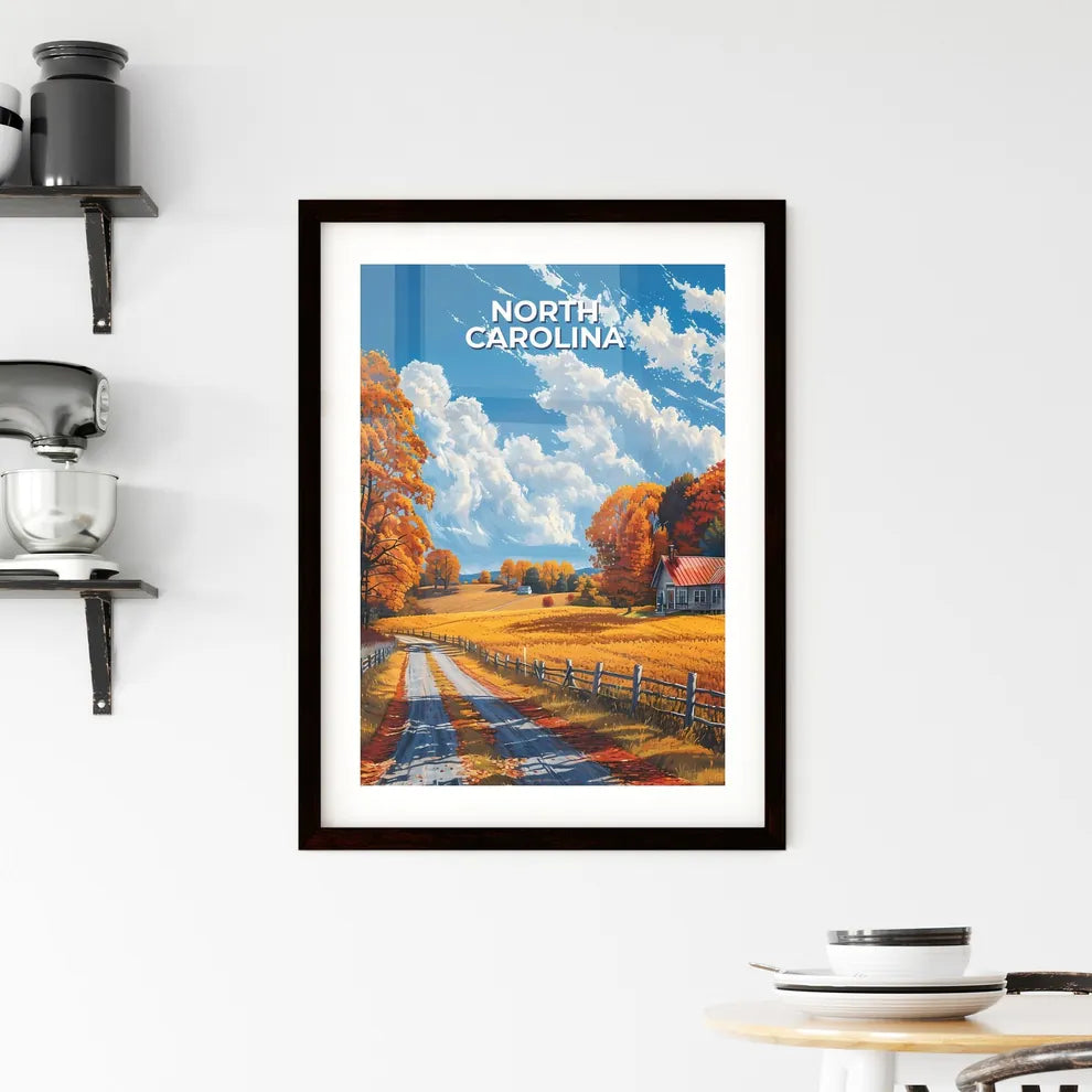 Artistic Road Through a Painted North Caroli Framed Print
