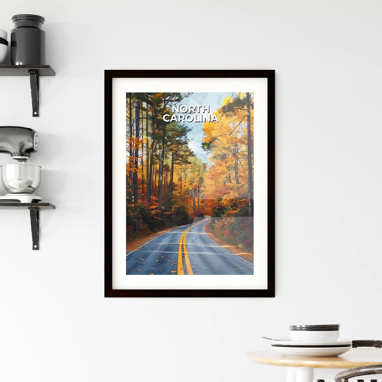 Colorful Painting of North Carolina Roadside Framed Print