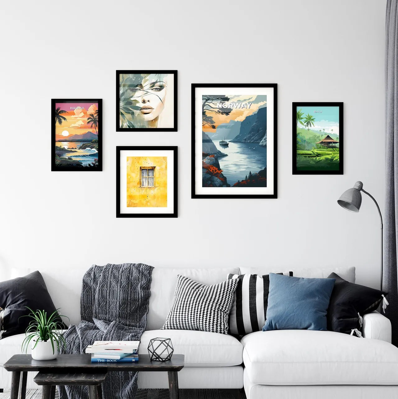 Vibrant Painting of a Boat on a Norwegian La Wall Art