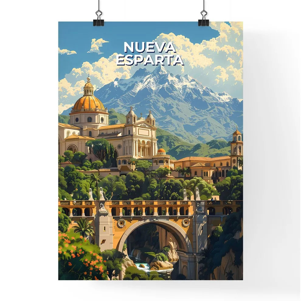 Nueva Esparta Modern Art with Vibrant Architecture, Bridge and Lush Nature Poster