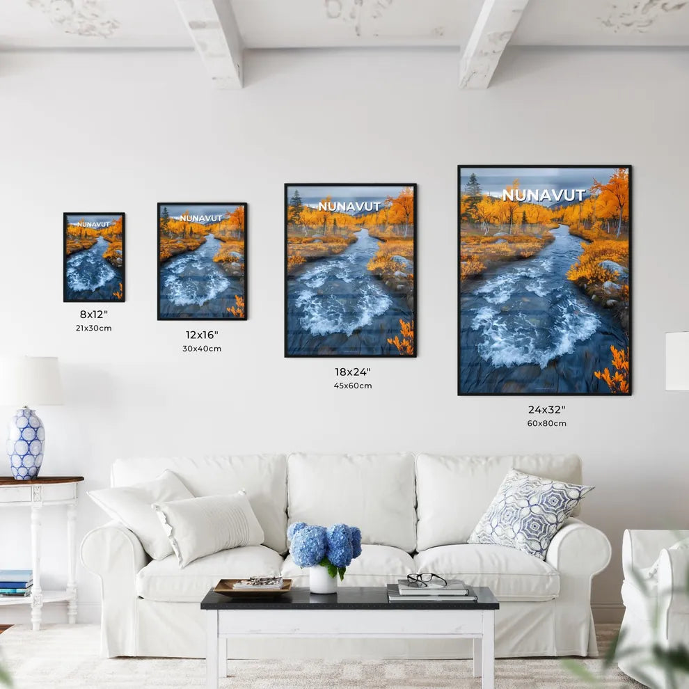 Vibrant Forest River Landscape Artwork - Kitchen Hangings