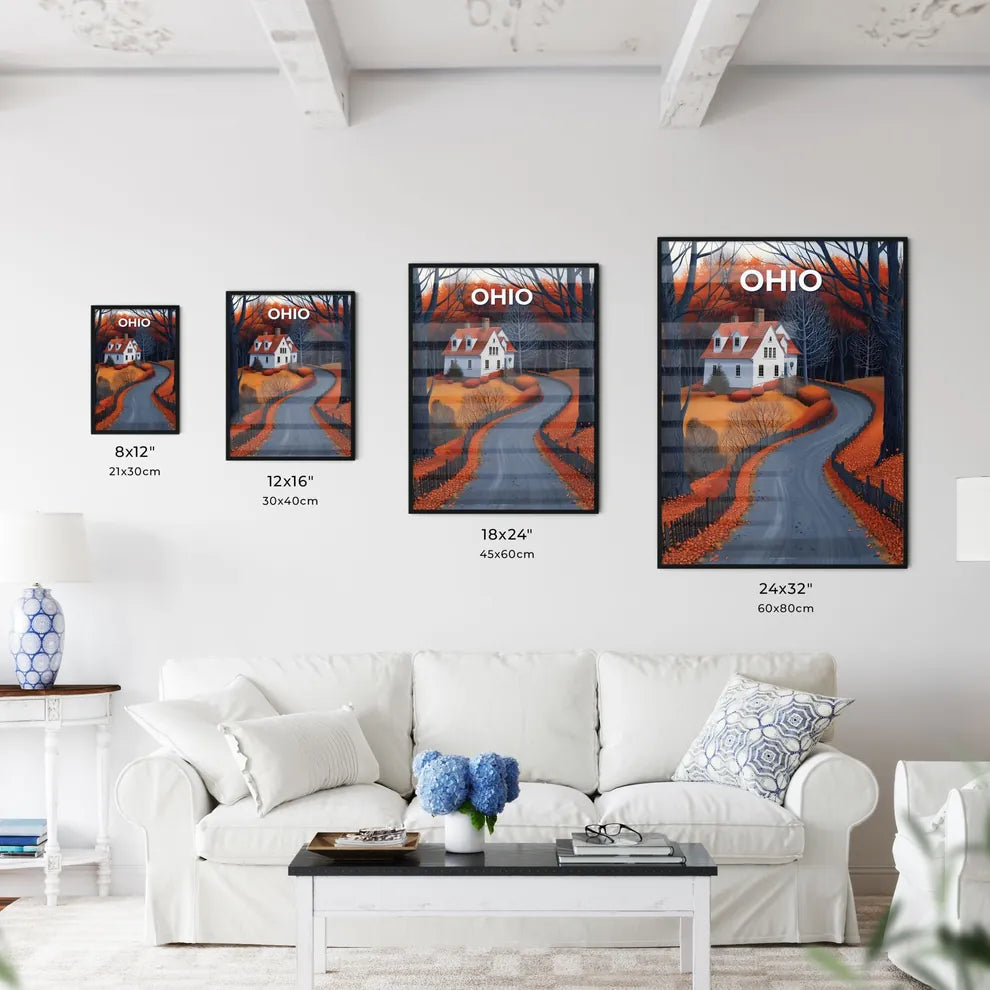 Vibrant Painted House Amidst Lush Forest Scenery in Ohio, USA Size Chart