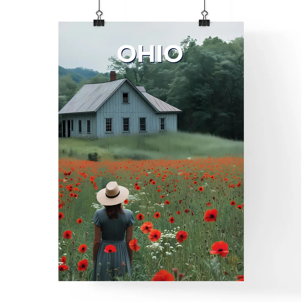 Vibrant Red Flowers Ohio United States Paint Poster