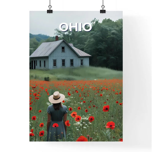 Vibrant Red Flowers Ohio United States Paint Poster