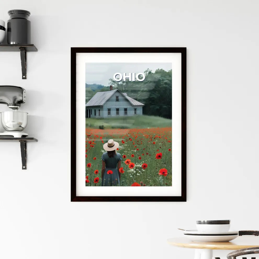 Vibrant Red Flowers Ohio United States Paint Framed Print