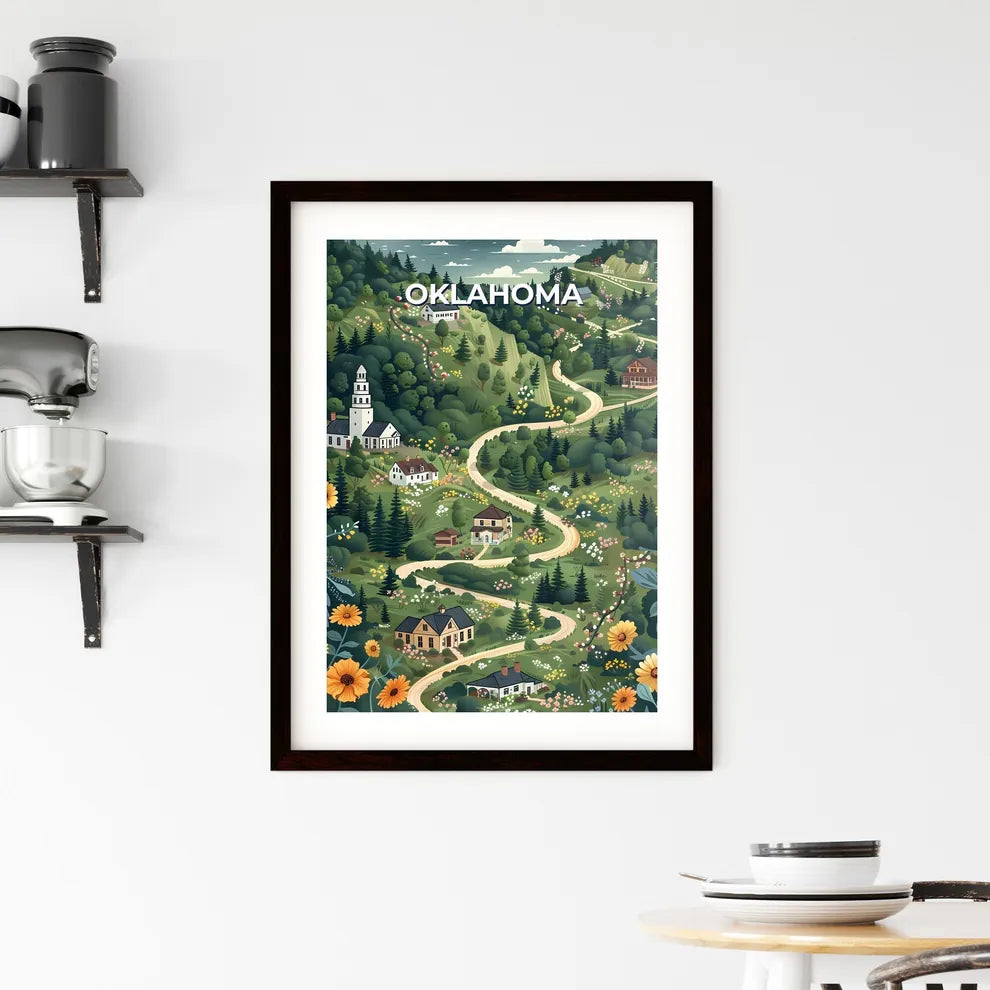 Abstract Art Oklahoma Landscape Painting House Tree Canvas Colorful Vibrant Decor Custom Print