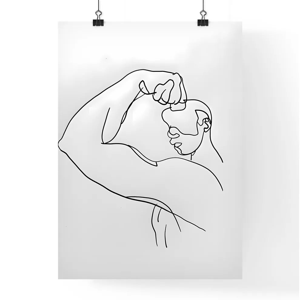 Line art bicep drawing -Vibrant one-line ill Poster