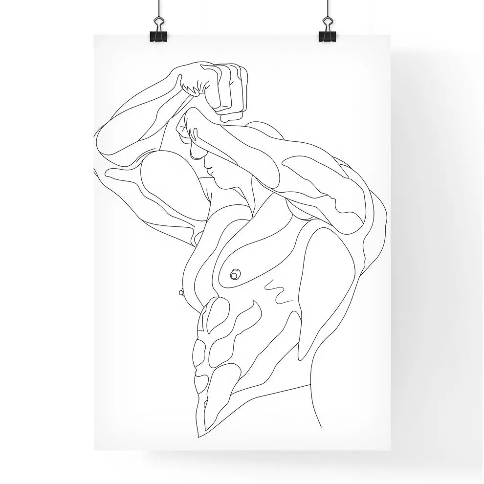 Vibrant Artistic Depiction: Strikingly Drawn Male Bicep Exuding Strength & Elegance Poster