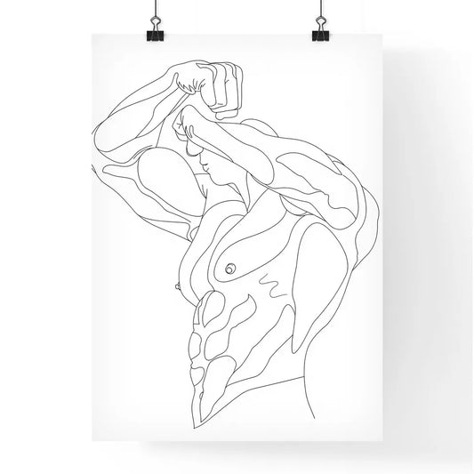 Vibrant Artistic Depiction: Strikingly Drawn Male Bicep Exuding Strength & Elegance Poster