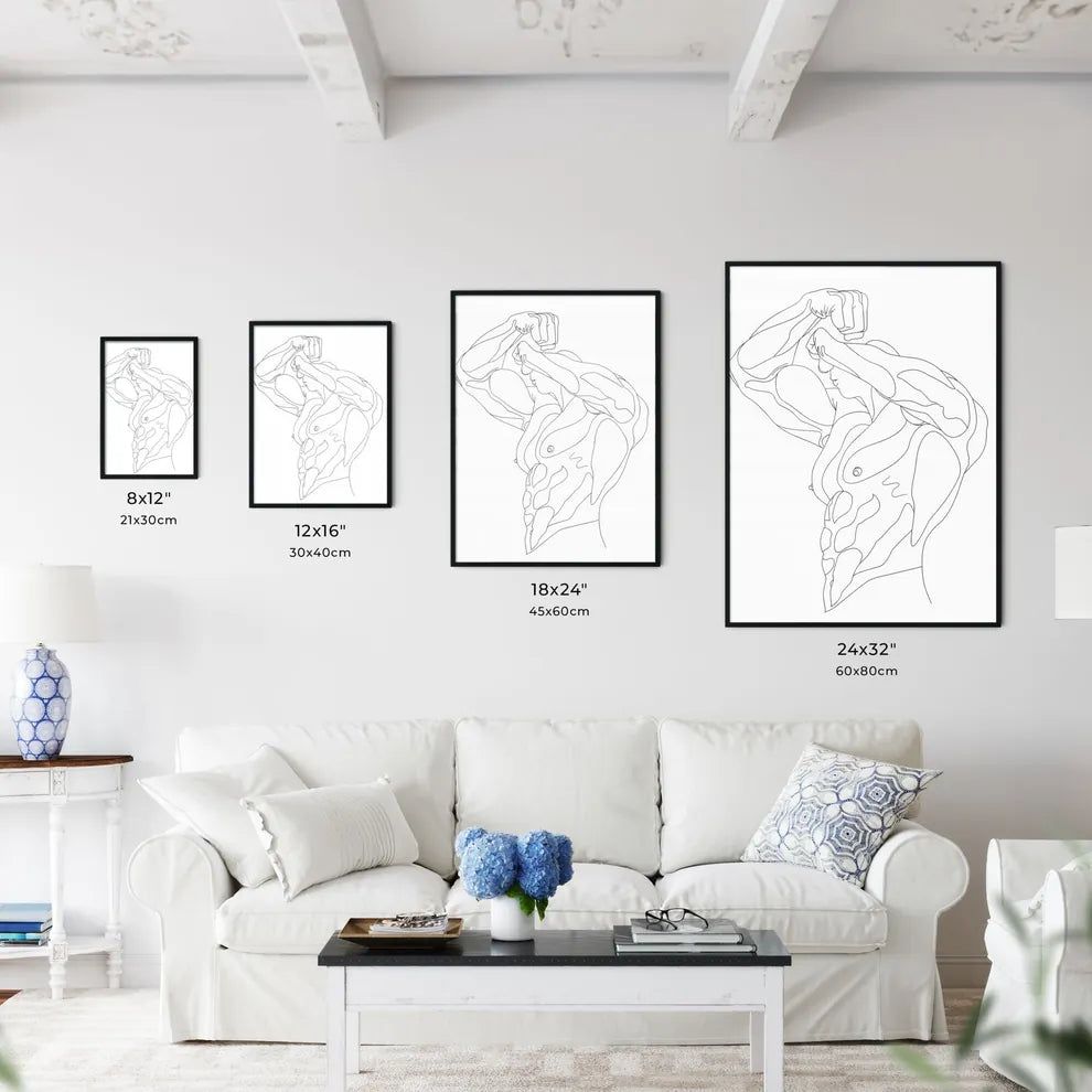 Vibrant Artistic Depiction: Strikingly Drawn Male Bicep Exuding Strength & Elegance Size Chart