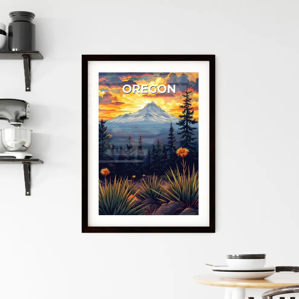 Vibrant Mountain Art Framed Print