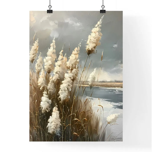 Softly Painted Marshy Landscape with Delicat Poster
